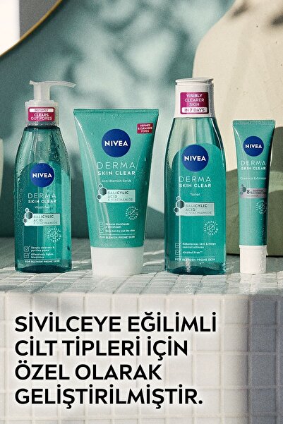 NIVEA Derma Skin Clear Sivilce Karşıtı Arındırıcı Yüz Temizleyici Peeling