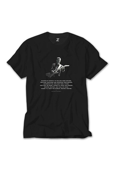 Z zepplin Μαύρο T-Shirt Metallica Master Of Puppets James
