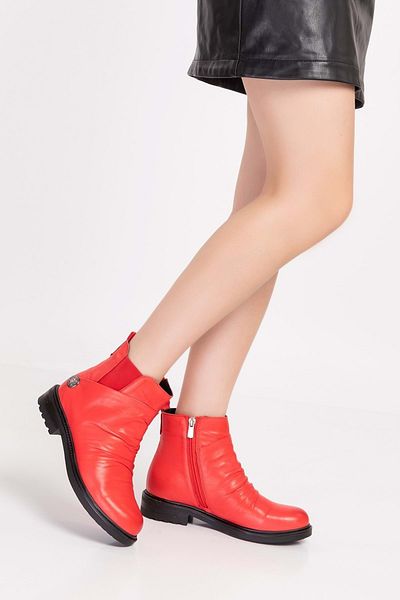 Gondol Cizme de zi cu zi confortabile din piele naturală cu textura moale Gnd.70113 - roșu - 36