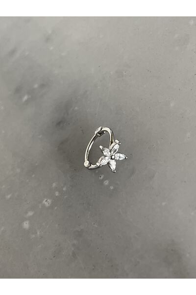ds denizden silver Tekli Gümüş Çiçek Helix Piercing - 1 Adet