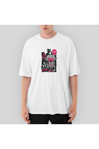 Z zepplin Bad Monkey Animation Oversize White T-Shirt