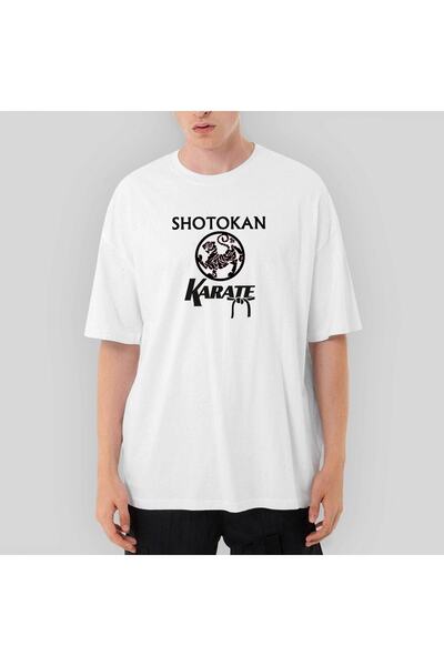 Z zepplin Tricou alb supradimensionat cu logo Shotokan Karate
