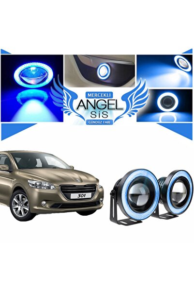 STS Oto Aksesuar Peugeot 301 Uyumlu Universal Mercekli Led Angel Sis Farı 76m...