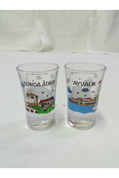 TÜRKÜ HEDİYELİK طقم زجاج كوندا مكون من قطعتين بتصميم Ayvalık - طلقة - طلقة زج...