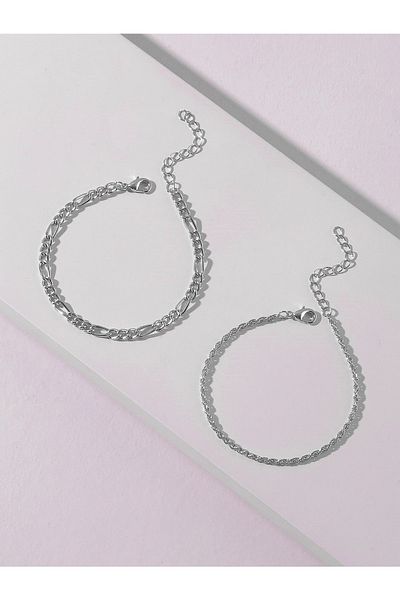X-Lady Accessories Silver Color Unisex Şavin and Burgu Combination Bracelet - 2123