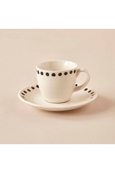 Bella Maison 6-Piece Black Porcelain Coffee Cup Set - 90 Cc