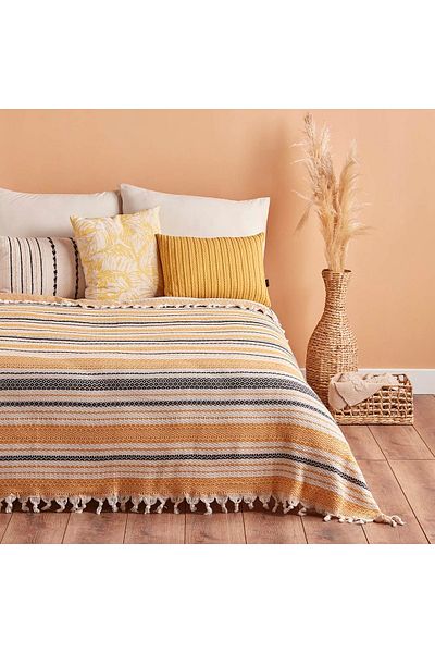 Bella Maison Linea Single Bedspread Mustard (160X220 CM)