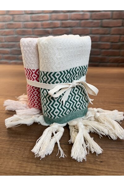 CottonTherapy Gift Set of 2 40x90 Cm Diamond Peshkir in New Year's Colors