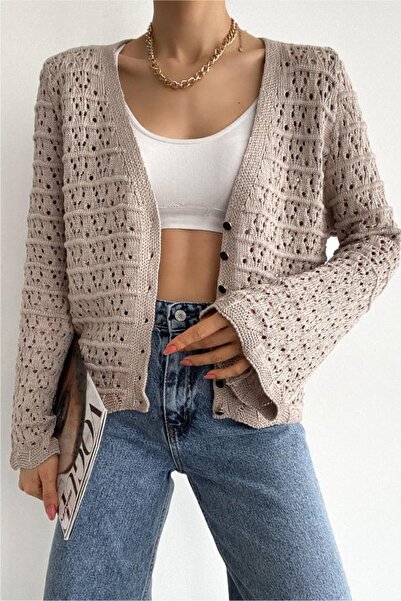 FEMELLE Γυναικεία Ζακέτα με κουμπιά κανονικού μεγέθους