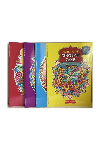 GÖNÜL YAYINCILIK 7 Den 77 Ye Boyama Seti( 4 Kitap Takım) Küçük Ve Büyükler Için Mandala