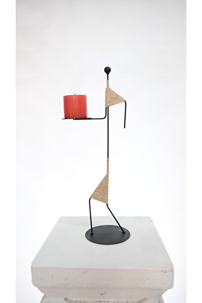 Genel Markalar Metal Vintage Iskandinav Demir Şamdan 50 Cm 1 Siyah 50 cm