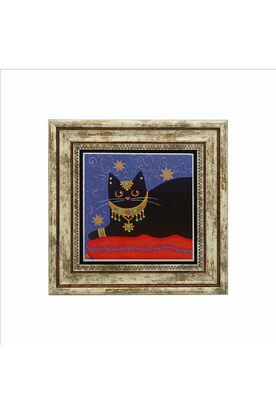 Sadrazam Pictură cu piatră naturală imprimată cu pisici (25cmx25cm)(krg-167)