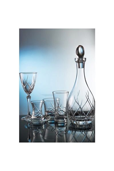 KCD Melodi 61 Piece Glass Tableware Presentation Dowry Set Water Cup Set Cutting Hand Decor