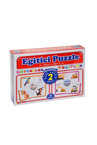 Dıy Toy/Taba Grup 7196 Educational Wheel Puzzle Animals and Vehicles -diytoy
