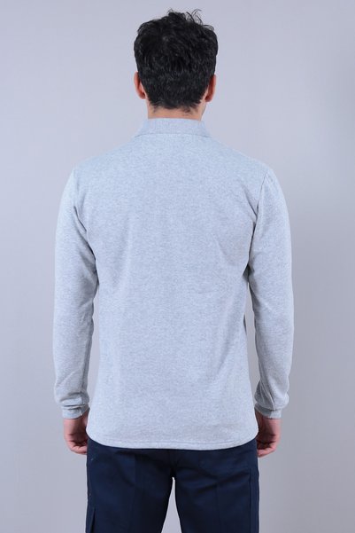 Butik Hanorac unisex gri de culoare solidă Hanorac cu două fire