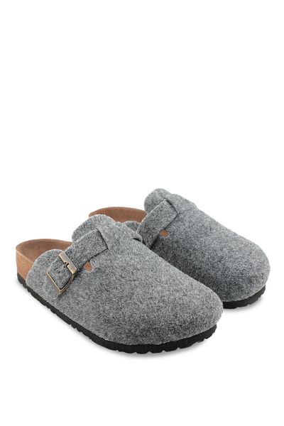 Slazenger Leo Γυναικείες Ανδρικές Παντόφλες Σπιτιού Unisex Felt Γκρι