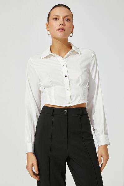 Koton Dámská šedobílá košile 3WAK60173UW