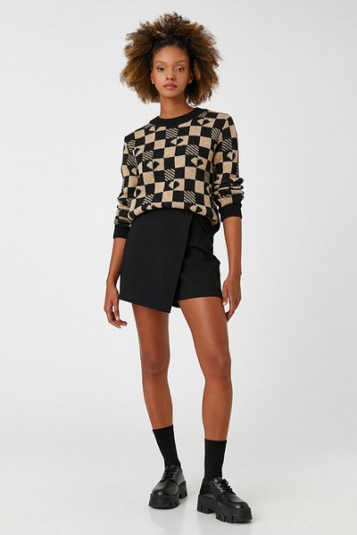Koton Women's Beige Patterned Sweater 3WAL90269HT