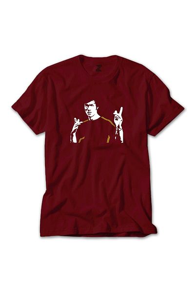 Z zepplin Tricou roșu Bruce Lee Figure