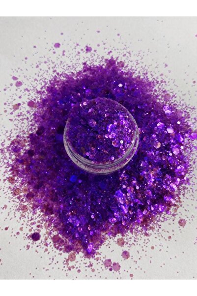 Sirius Hobi Epoksi Reçine Purple Sky Tırnak Makyaj Chunky Glitter 8 gr Hologramlı Sim 2x4gr Kutulu