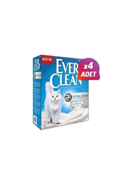 Ever Clean 4 Adet - Total Cover Kokusuz Kedi Kumu 10 Lt