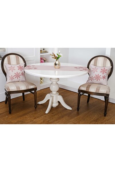 Finezza Set de 3 bucăți de șal și perne de șal de pat din țesătură Snowflake ...