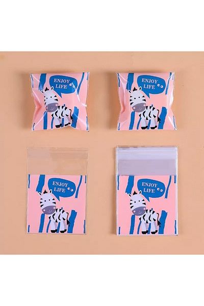 OzanTuhafiye Banded Transparent Patterned Bag Opp 7x7 Cm 95 Pieces