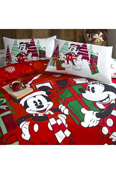 Taç Disney Minnie&mickey Christmas Cotton Double Duvet Cover Set