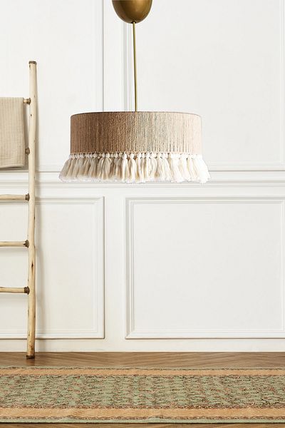 EvLight Jute Tasseled Wicker Pendant Chandelier
