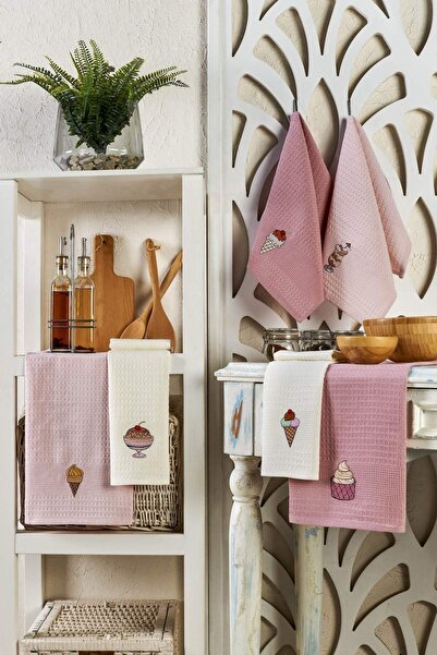 ELY PARKER Кухонний рушник-рушник для рук-набір з 6 штук-30x50см-вафельний візерунок