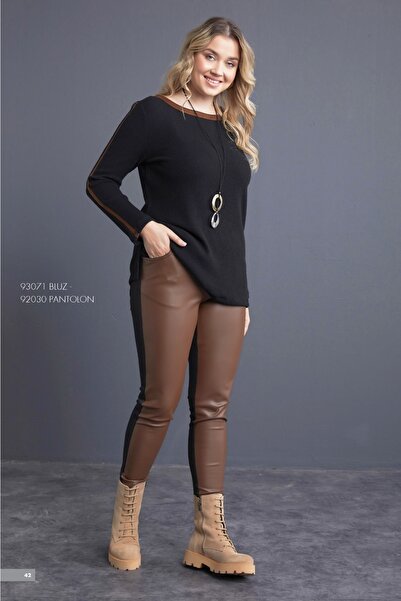 Lema Pantaloni din piele maro mărimea bușteni