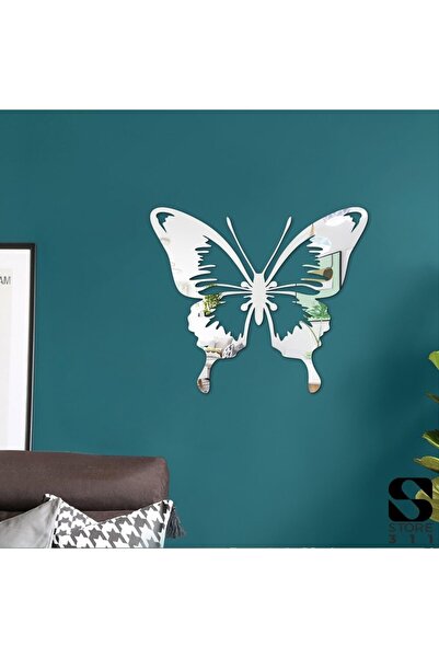 store311 Aynalı Pleksi Kelebek Desenli Duvar Süsü