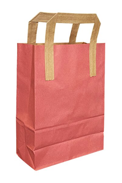 Kraft Kağıt Saplı Pembe Poşet 18-8-24