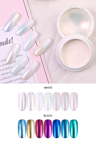 Gold Beauty 6 Adet Tırnak Tozu Ayna Inci Aurora Tırnaklar Protez Tırnak
