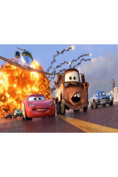 EkoDekor 3boyutluduvarkagitlari Şimşek Mcqueen Çocuk Odası Duvar Kağıdı Kanvas Tek Parca