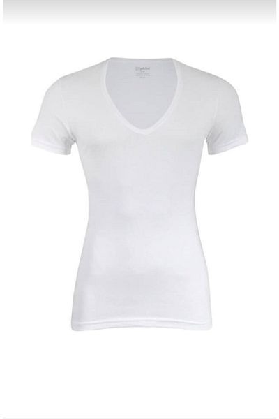 YILDIZ 355-356 Men's Lycra Deep V Neck Short Sleeve Undershirt 3 Piece