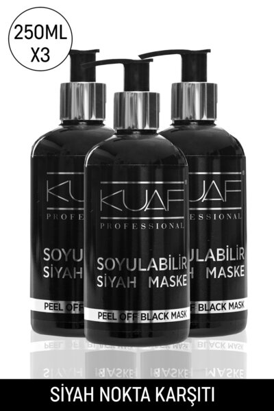 Kuaf Soyulabilir Siyah Maske - Siyah Nokta Karşıtı 250ml X3'lü Set
