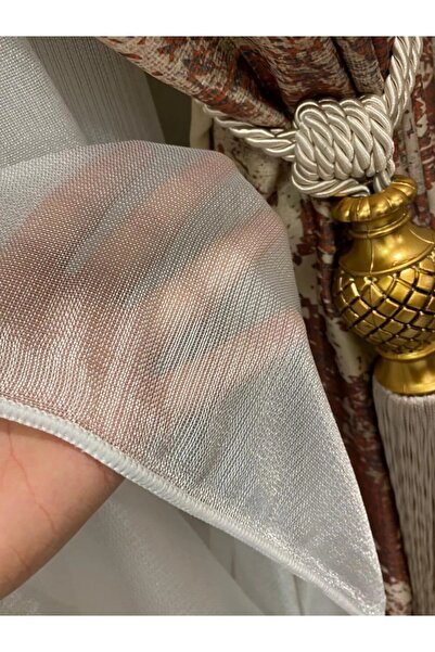 ERNGlobal Ütü Istemez Ketenon Pırlanta Tül Perde 1/2 Kat Pileli Tül Perde