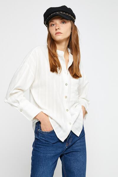 Koton Off-White-Hemd für Damen 3WAK60050CW