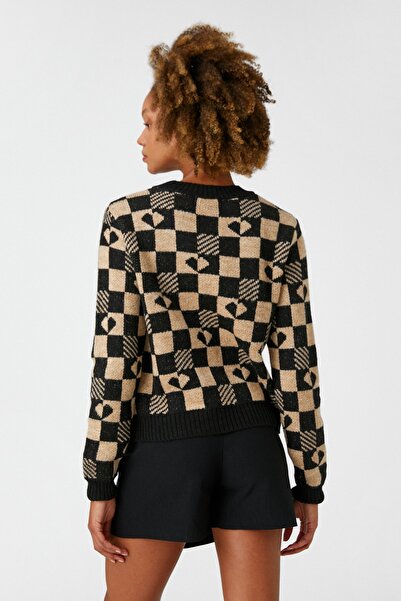 Koton Kadın Bej Desenli Kazak 3WAL90269HT