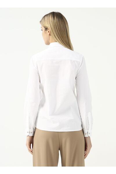 U.S. Polo Assn. Πουκάμισο γιακά μονόχρωμο λευκό γυναικείο πουκάμισο Nıte022k