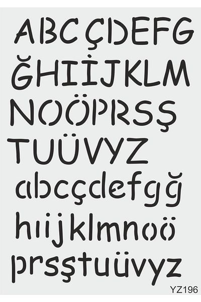 STENCİLTASARIM Stencil Design Yz196 Alphabet Wall Wooden Glass Painting Pattern