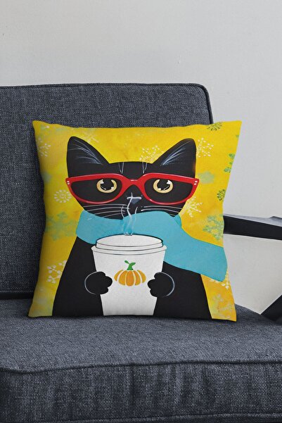 Viva Home Преміум тканина з тайського пуху, двостороння подушка з котиком, чохол для подушки Krl1115