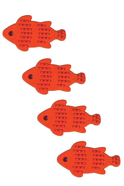 Buffer ® 4 Pieces Fat Fish Shaped Serrated Teeth Scratching Chewing Toy for Pets