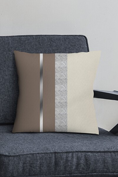 Viva Home Ασημί μπεζ Premium Ταϊλανδέζικο υφαντό ύφασμα με ρίγες διπλής όψης ...