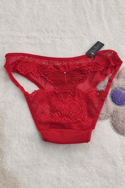 DON AMOR Chiloți de bikini roșii cu dantelă fluture pe spate