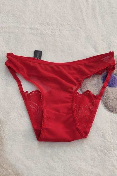 DON AMOR Chiloți de bikini roșii cu dantelă fluture pe spate