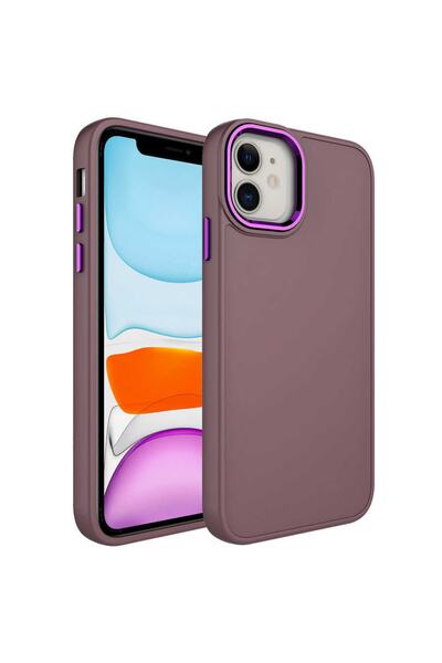 Nezih Case Apple Iphone 11 Metal Çerçeve Hassas Buton Tasarımlı Renkli Içi Ka...