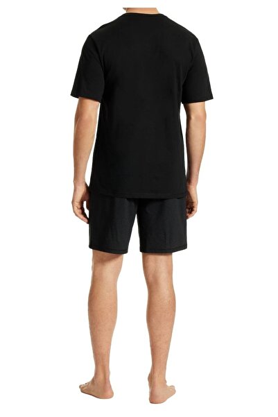 uncover by Schiesser Herren Schlafanzug 2-tlg. Set - Shorty, kurz, V-Ausschnitt, Baumwolle,