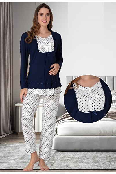 by İGP Жіночий піжамний комплект з довгими рукавами для вагітних та післяполо...